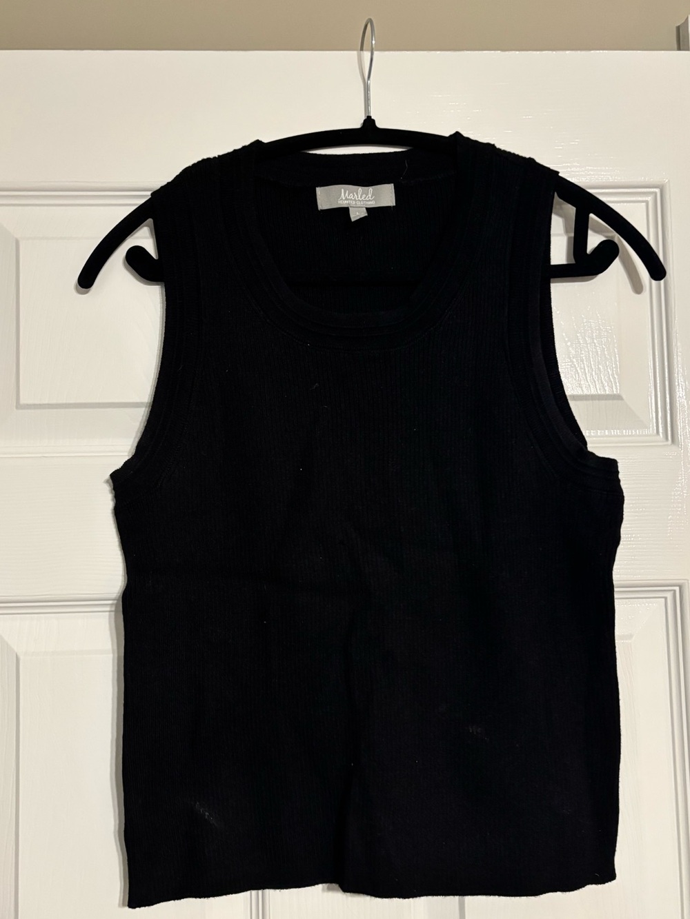 Marled Black Ribbed Tank Top